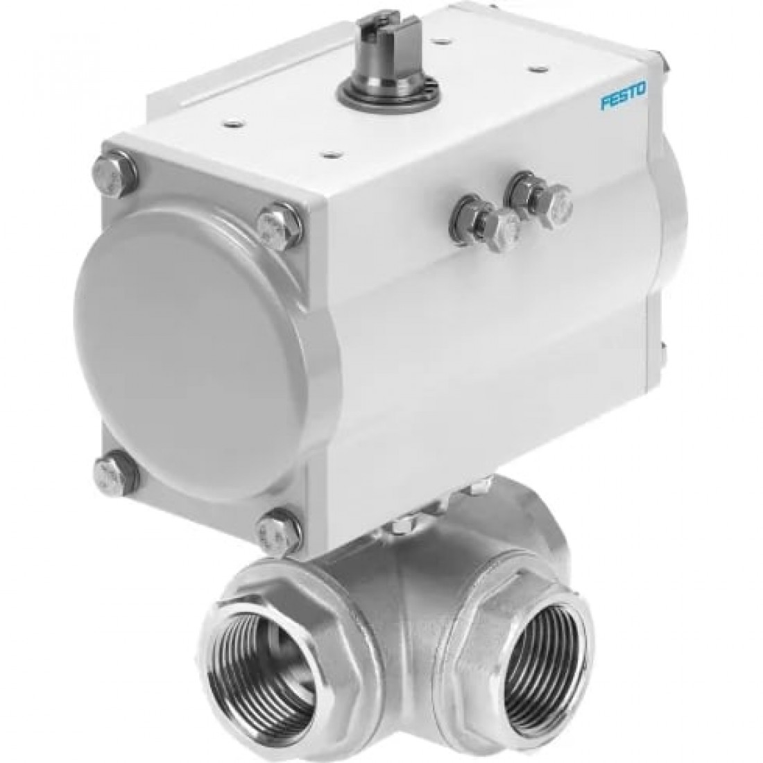 Шаровой кран с приводом Festo VZBM-A-1 1/4-RP-25-F-3L-B2-PA40 Ру25 Ду32 (PN25 DN32)