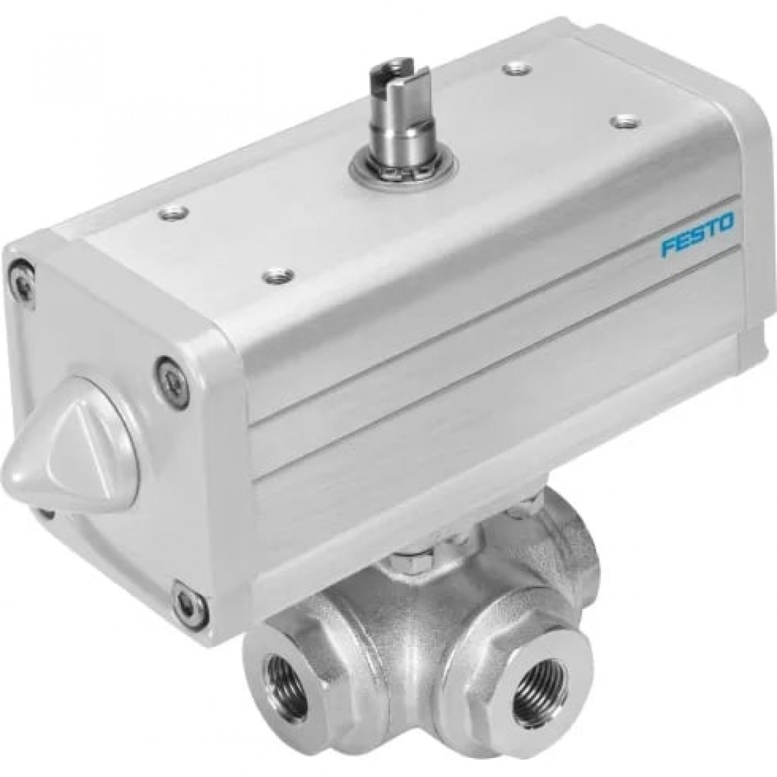 Шаровой кран с приводом Festo VZBA-3/8-GGG-63-32T-F0304-V4V4T-PP30-R-90-C Ру63 Ду10 (PN63 DN10)