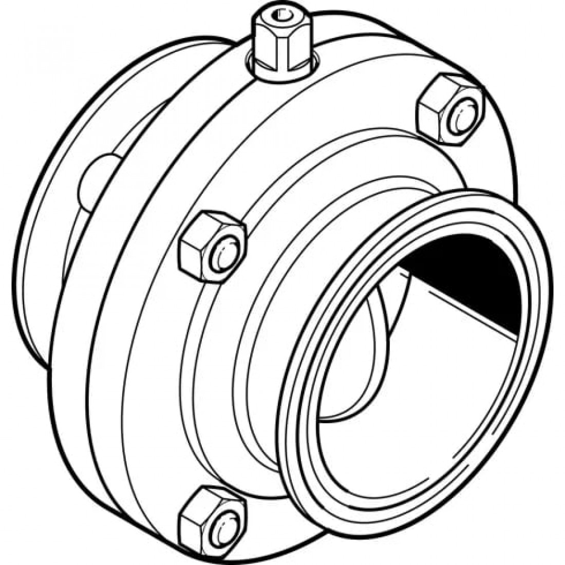 Поворотный затвор пищевой Festo VZFB-A-21/2&rdquo;-CC-V4V4V