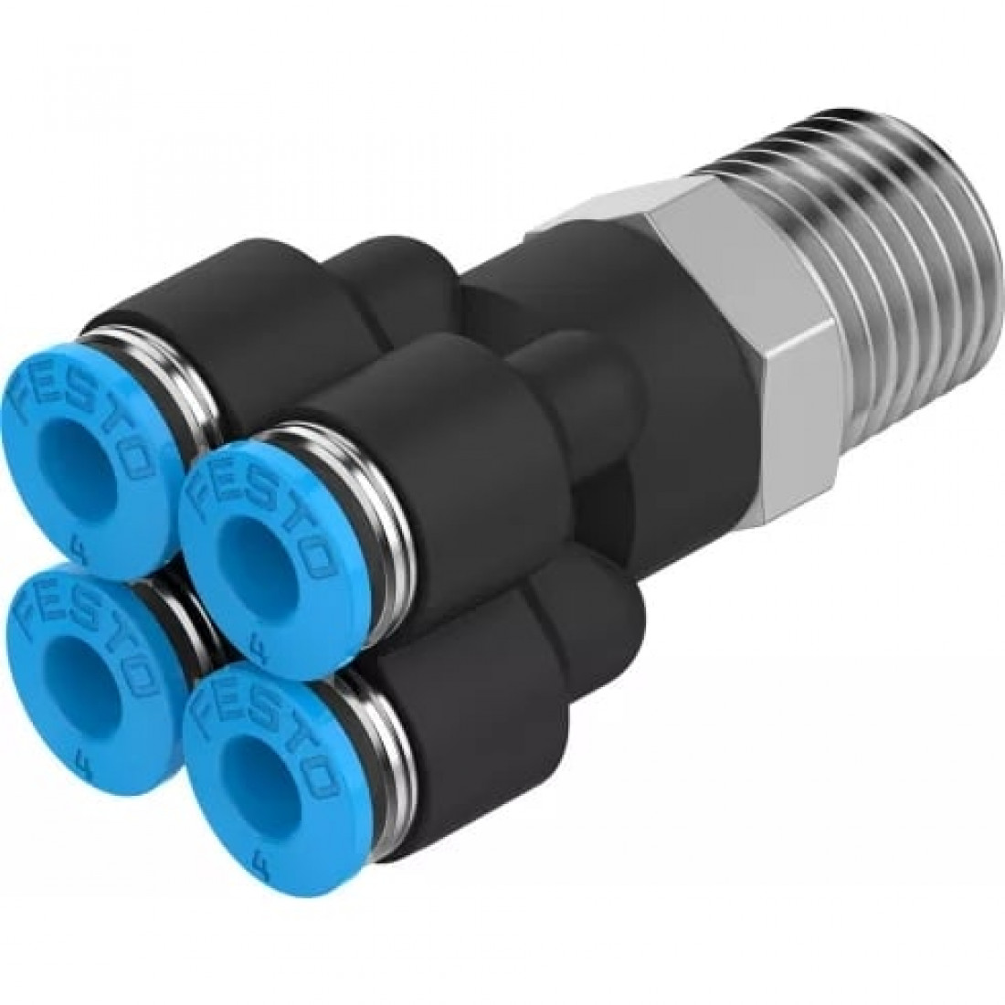 Коллектор цанговый с резьбой и четырьмя выходами Festo QSQ-1/8-4