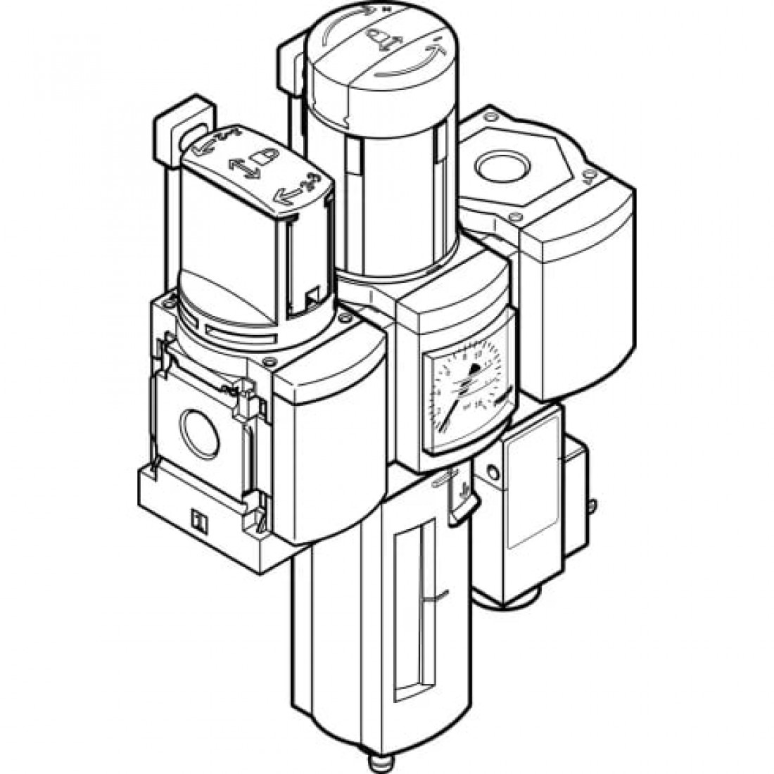 Блок подготовки воздуха, комбинация Festo MSB6-1/2:C3J1F3-WP